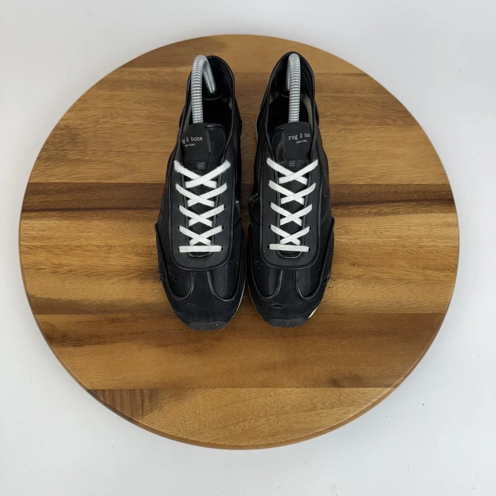 Womens Rag & Bone Mesh Retro Runner Sheer Black Casual Sneakers Shoes Size EU 37